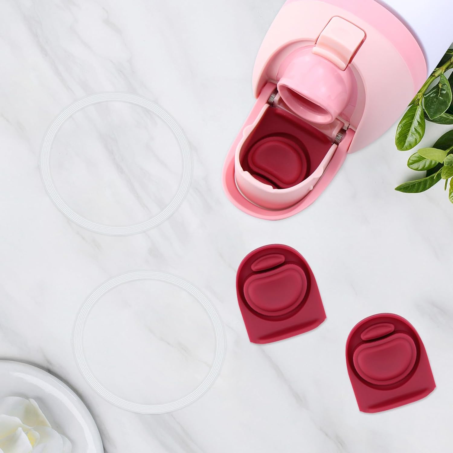 2 Sets Replacement Stopper and O Ring Gasket Compatible with Owala FreeSip 24oz 32oz,Water Bottle Lid Insert Cap Silicone Seal Parts for Owala 16/19/24/32/40oz Mouth Piece Accessories H2A5