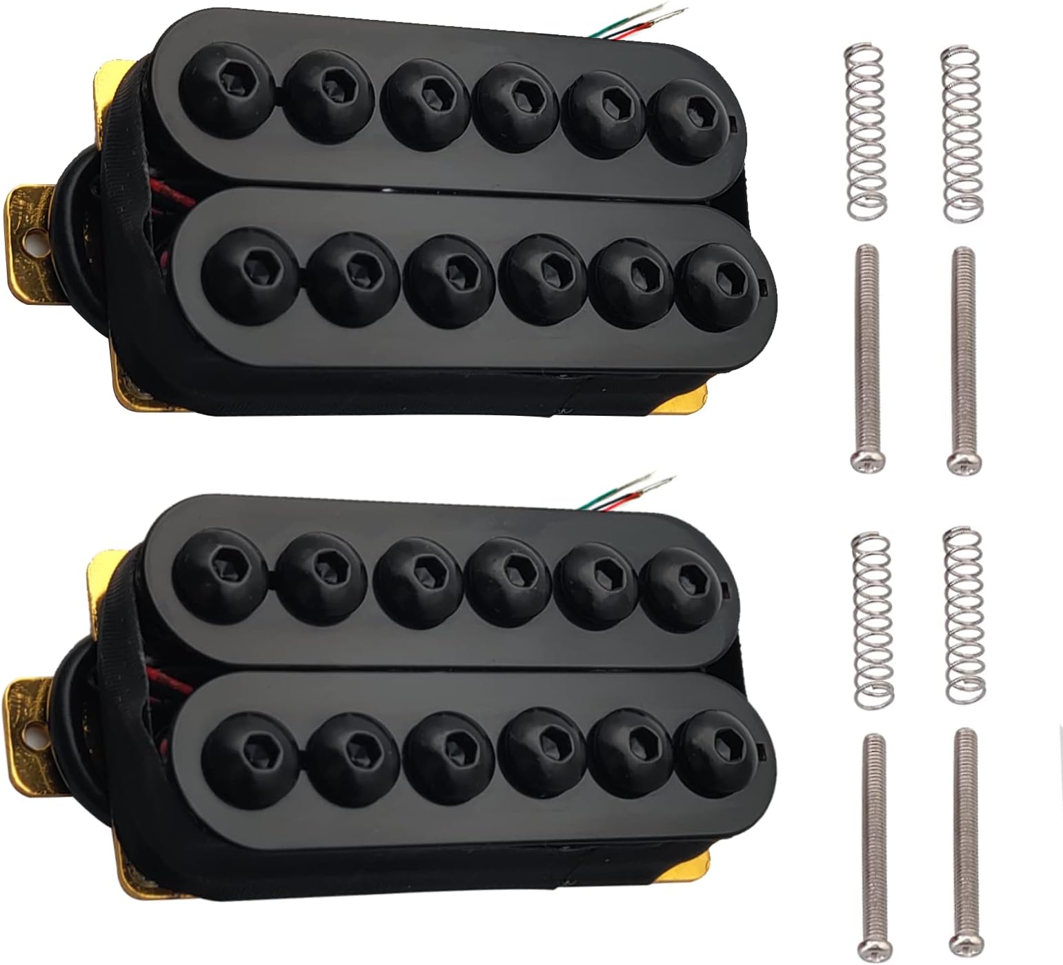 SAPHUE Adjustable Metal Double Coil Electric Guitar Pickups Humbucker Punk Neck/Bridge Pickup (Black)