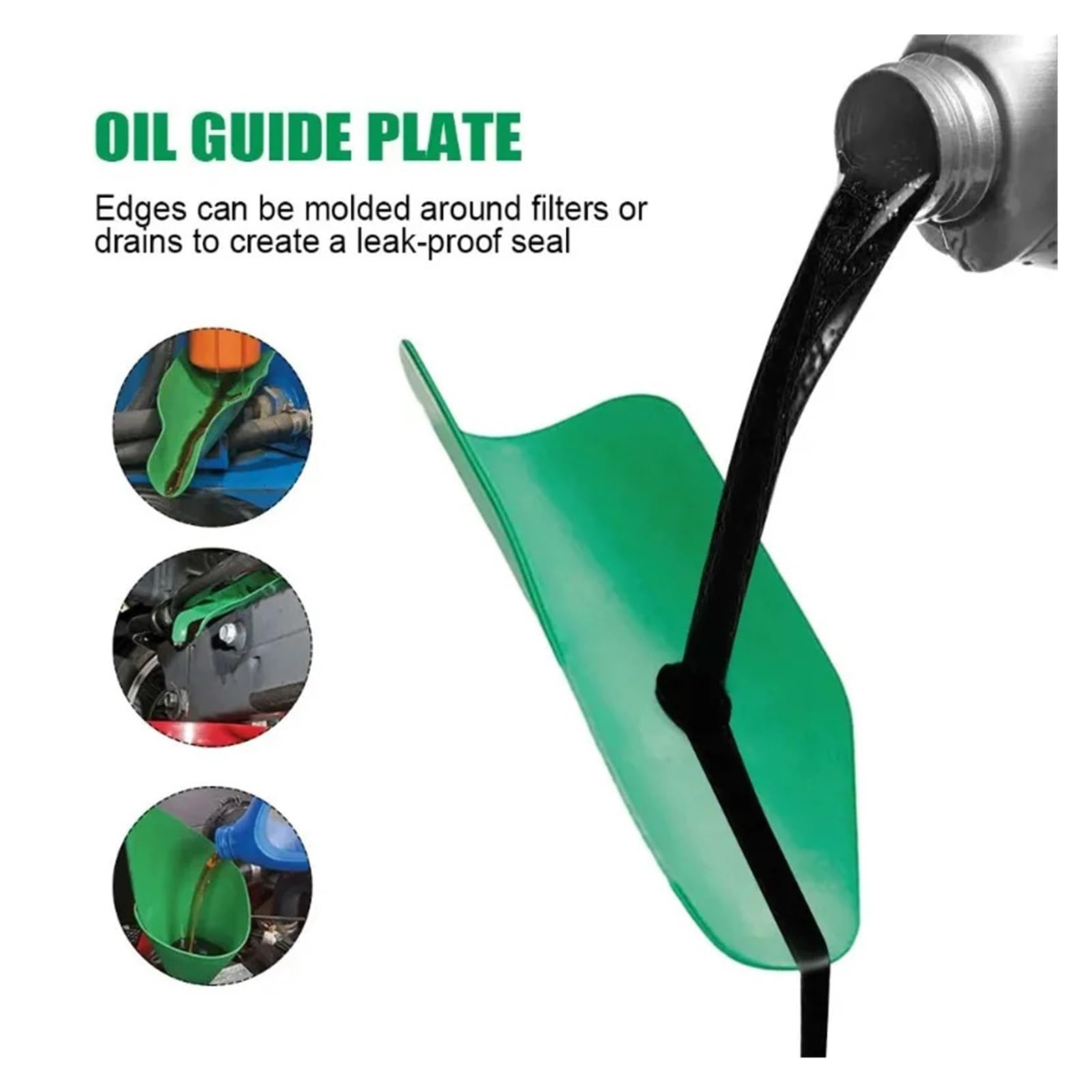 Imbuto Di Drenaggio Dell'olio for Auto Pieghevole Flessibile In Silicone | Piastra guida for motore di moto/camion/auto, design a prova di perdite, materiale, facile da pulire e riporre(50x20cm)