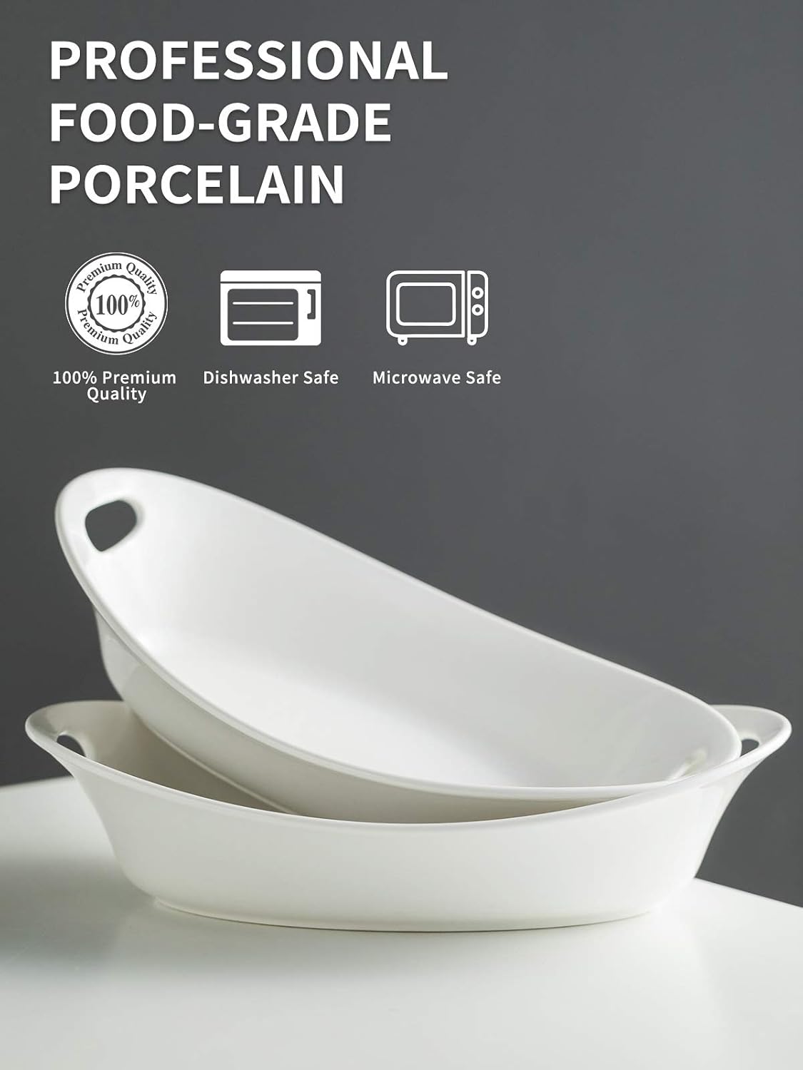 YHOSSEUN Large Serving Bowl with Handles Set Oval Serving Platter