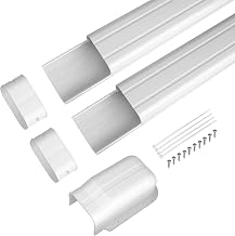 AC Parts 4" W 7.5Ft Air Conditioner Decorative PVC Line Cover Tubing Kit for Ductless Mini Split Central Air Conditioner & Heat Pump Systems