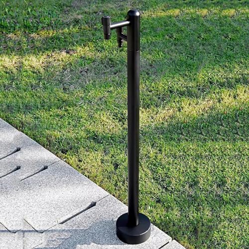 Colonne d'eau de jardin autoportante en acier inoxydable avec 2 robinets