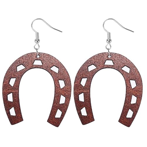 Bohemia Cow Leopard Print Dangle Drop Earrings Lightweight Leather Wood Teardrop Hook Earrings Handmade Hypoallergenic Earrings For Women Girls Cute Holiday Aesthetic Jewelry (Style O 4Pairs) #TOP19