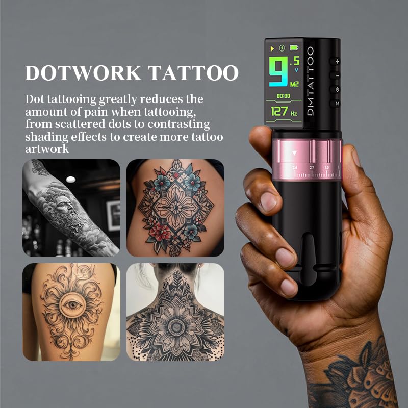 Wireless Tattoo Machine for Beginners Tattoo Gun Wireless Tattoo Machine Multi-function Tattoo Pen 2,300mAh (Tattoo Gun)