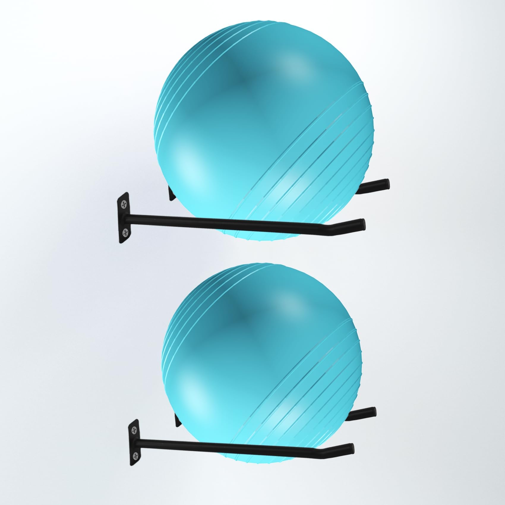 Yoga Ball Holder, Wall Rack for Gym Garage Storage Yoga Ball, Suitable for Yoga Ball/Stability Ball/Theraband Ball/Stability Balls for Exercise/Barre Ball/Yoga Block/Basketball/Volleyball