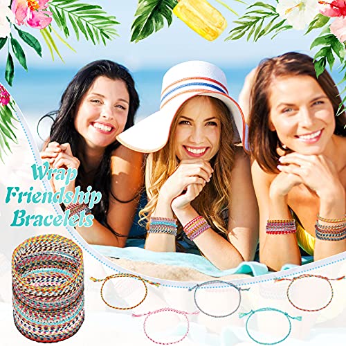 Hicarer 30 Pieces Rope Friendship Bracelets String Wave Handmade Woven Braided Bracelets Adjustable, Waterproof Surfer Bohemian Wrist Cord for Women Men Jewelry Party Accessories (Stylish Style)3
