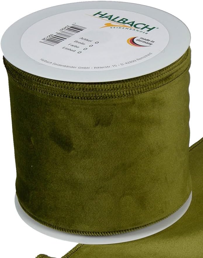 Ruban soie métallique clairvaux carreaux vert émeraude 10 cm x 9 m main image 1