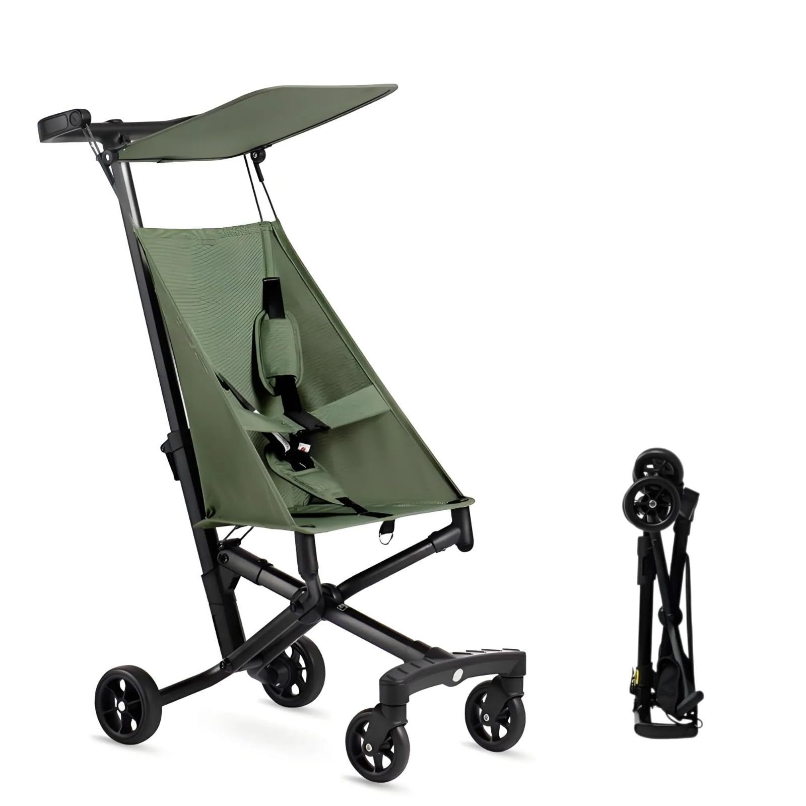 Poussette pliante compacte de 2,8 kg pour enfant de 0 à 6 ans avec harnais de sécurité 5 points