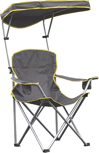 Quik Shade - Silla de campamento plegable extra ancha con toldo de protección solar UV inclinable
