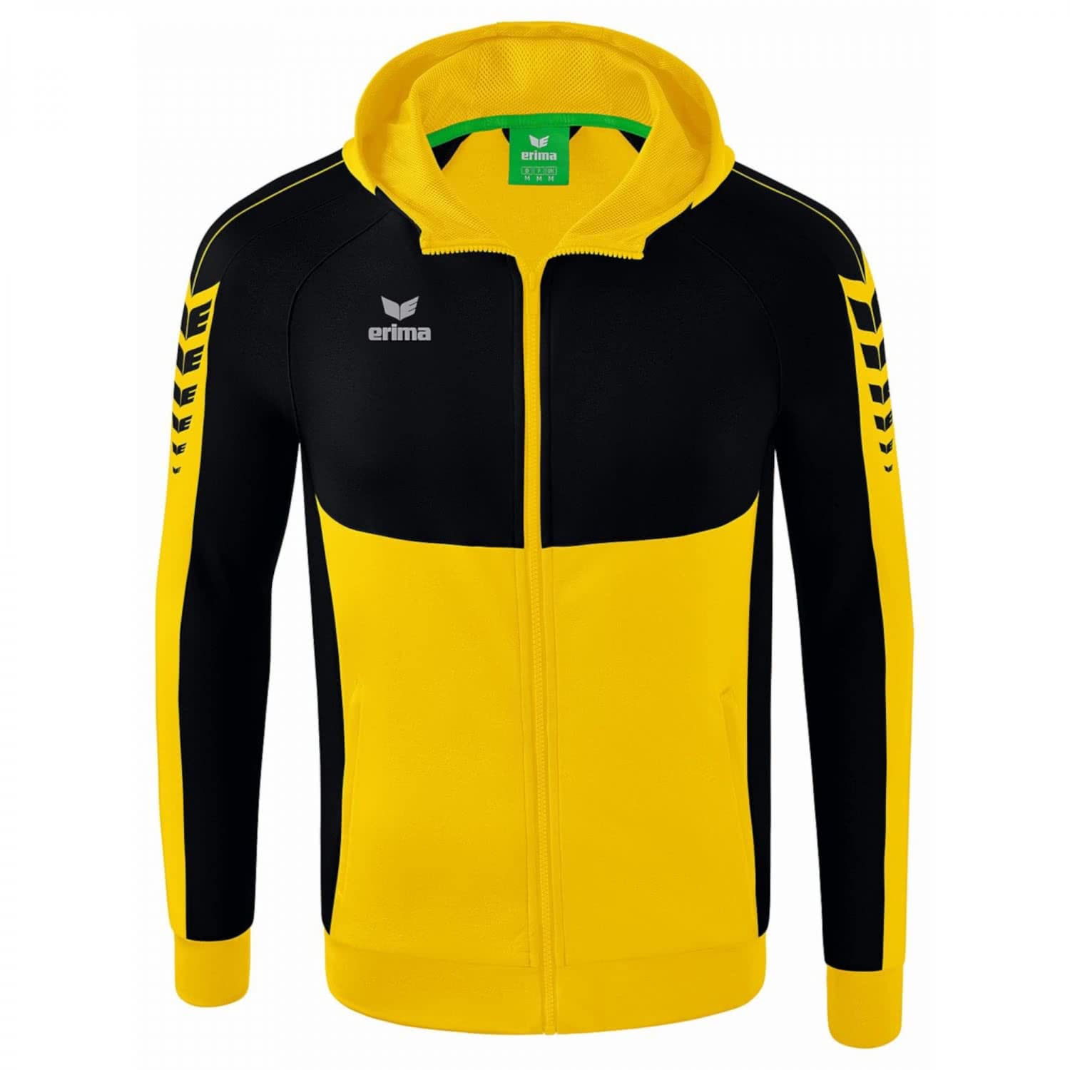 Erima Kids Six Wings Training Jacket with Hood, Yellow, 152