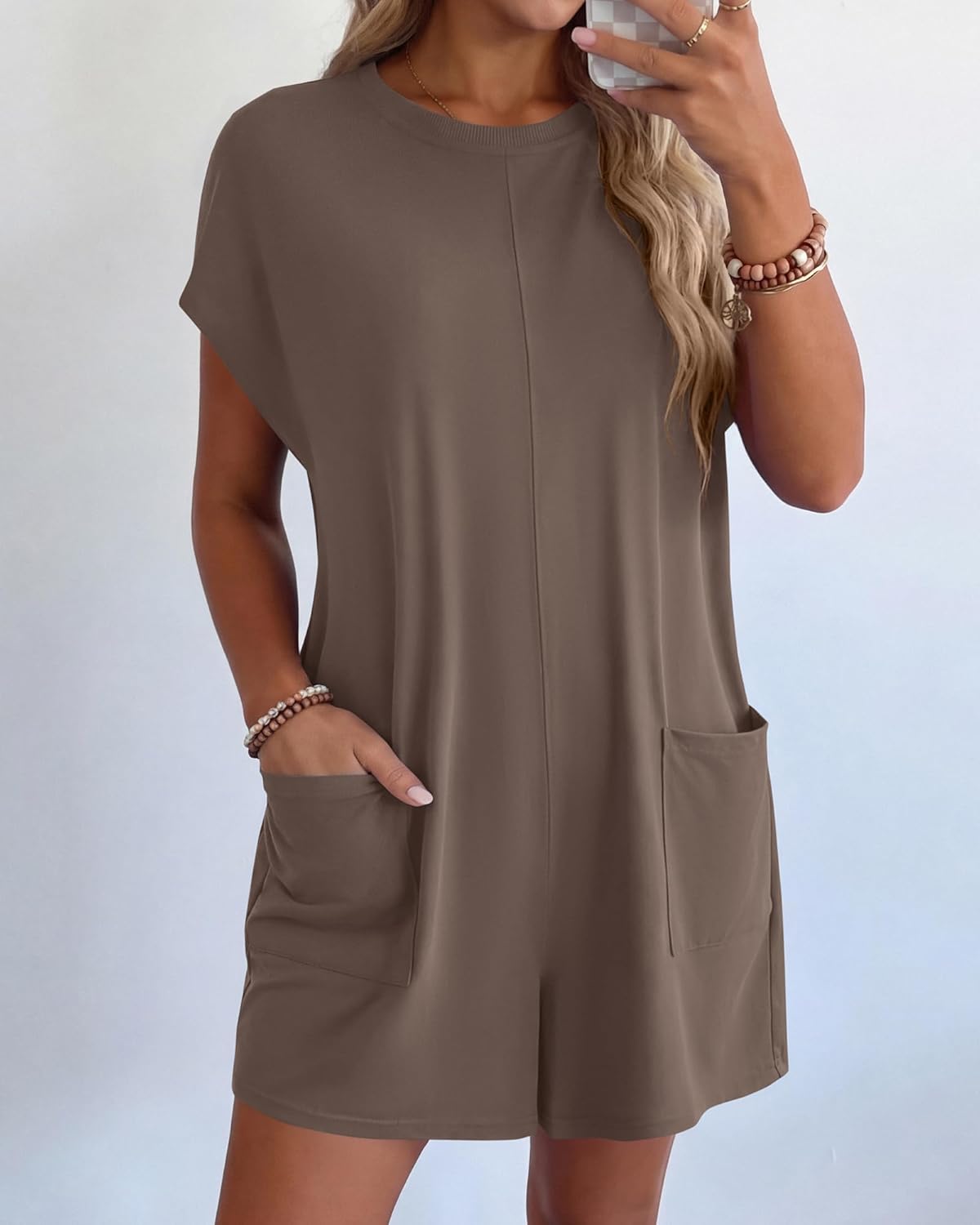 BTFBM Rompers for Women Summer 2026 Casual Dressy One Piece Shorts Tshirt Pants Jumpsuit Beach Vacation Clothes Outfit - Image 7