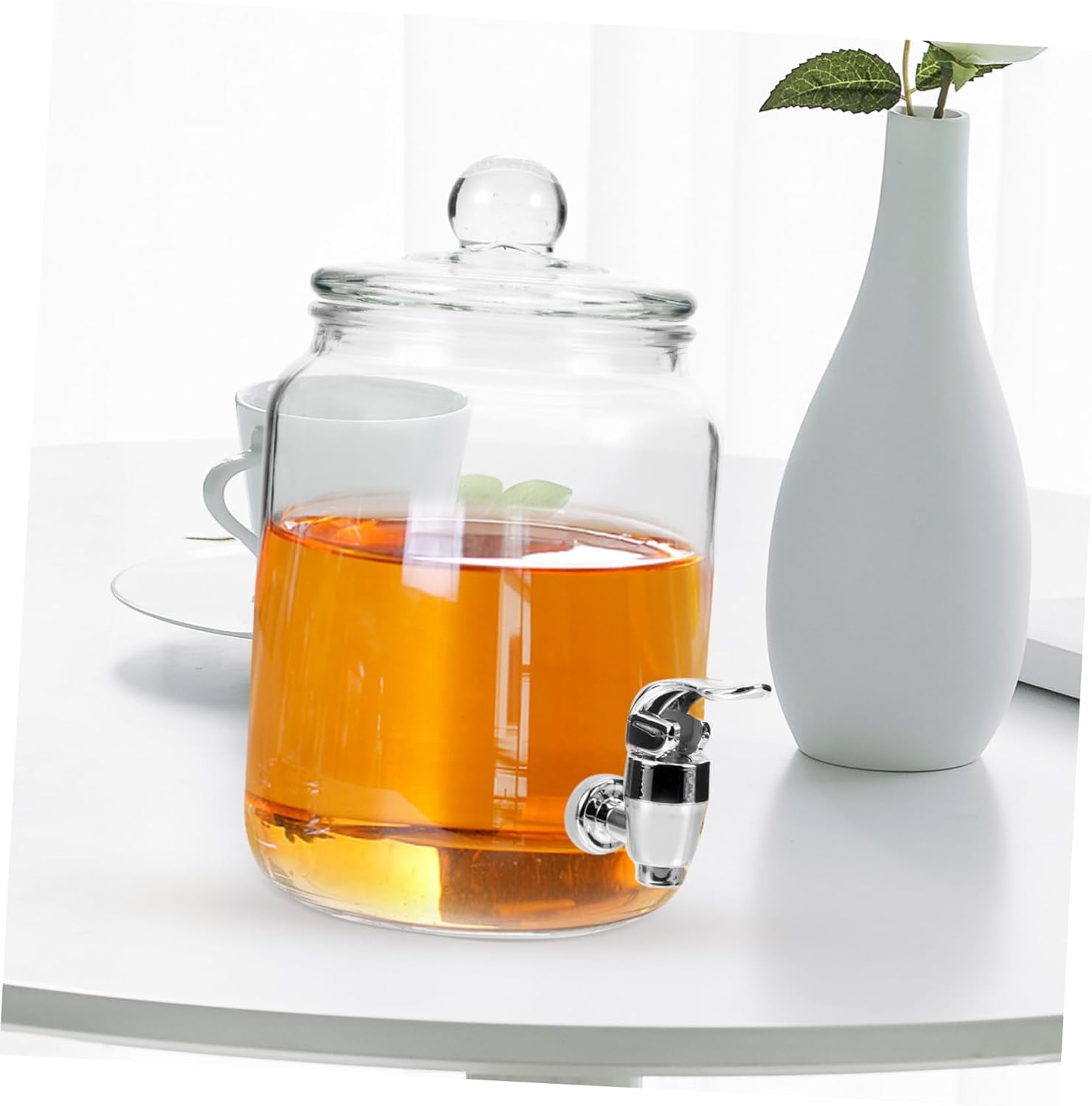Cabilock Wide Mouth Mason Jar Bubble Wine Bottle Sealed Drink Cooler Spout Glass Beverage Dispenser