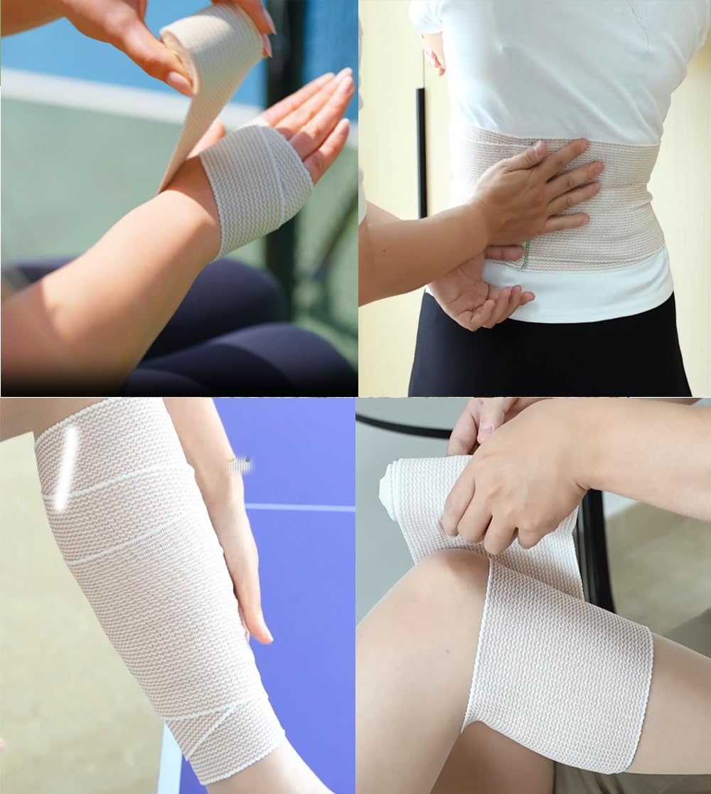 Lot 2 Bandages Élastiques Réutilisables 10.2 Cm - Soutien Jambes Genoux Chevilles
