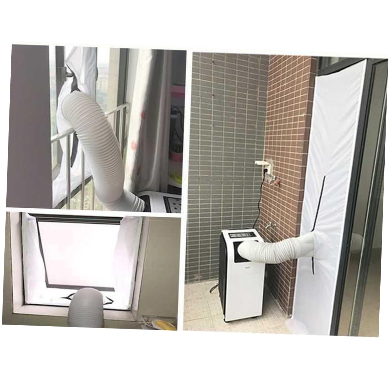 Tela de sellado de puerta corredera para aire acondicionado, accesorios de puerta corredera blanca, herramienta de acondicionamiento de aire, sello resistente a la intemperie para una eficiencia