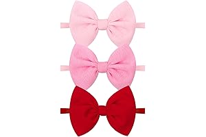 Red and Pink Valentines Hair Accessories - Soft Nylon Headbands for Baby Girls