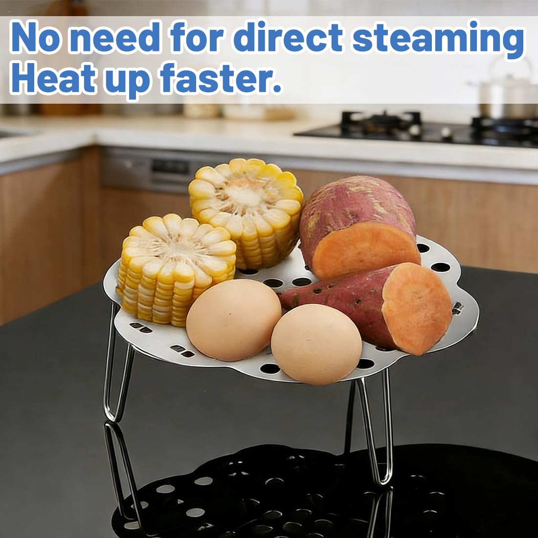 1 Pieza Rejilla Vapor De Acero Inoxidable,Soporte De Cocina Parrilla De Vapor,Adecuado Para Una Amplia Gama De Ollas y Sartenes,Fácil De Cocinar Varios Alimentos En La Sartén