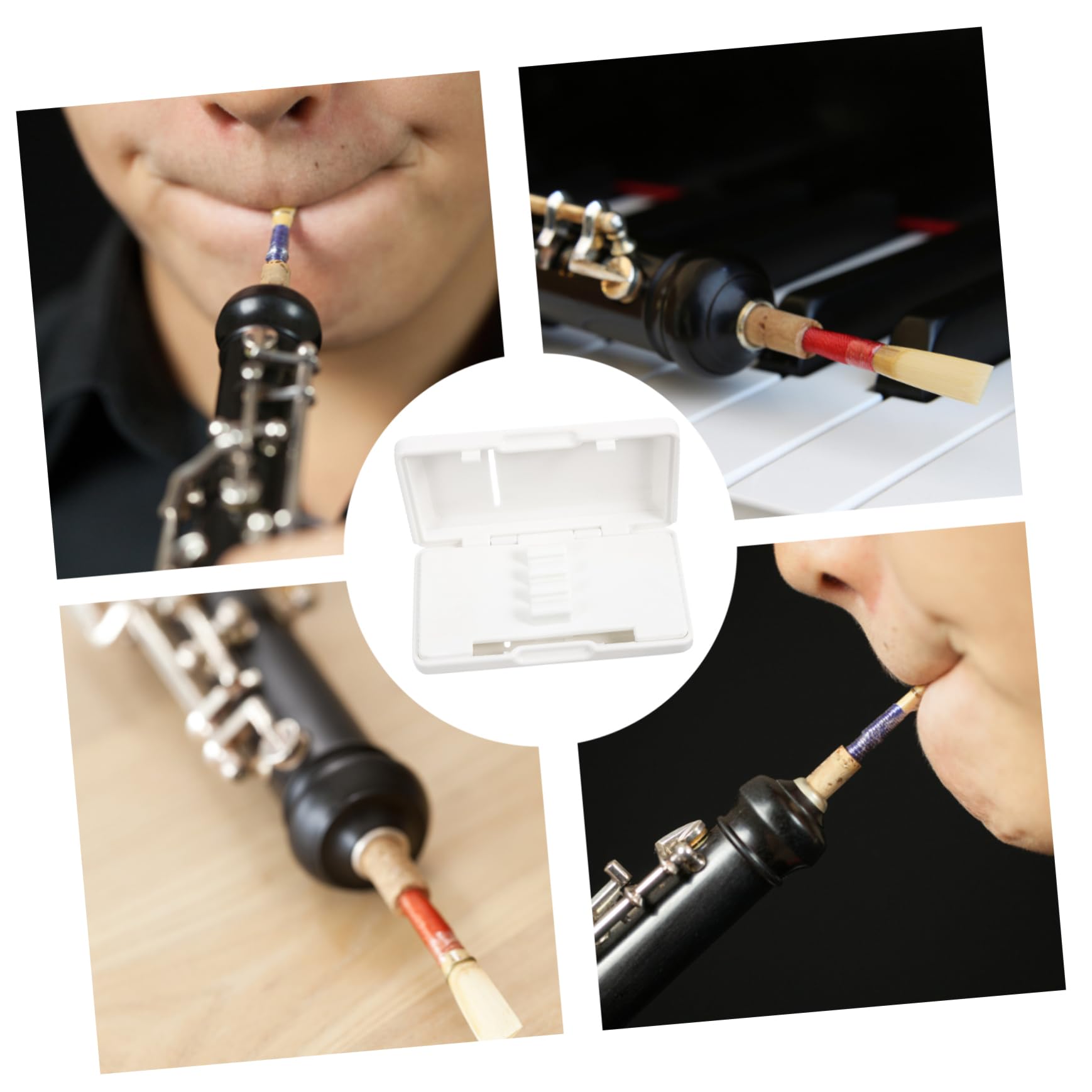BESTonZON 5 Pz Custodia Per Ance Per Oboe Contenitore in Canna Abs Ancia Per Oboe Porta Ance Per Strumenti Porta Canna Organizzatore Di Ance Per Oboe Strumento Oboe Fischio Bianca Addominali