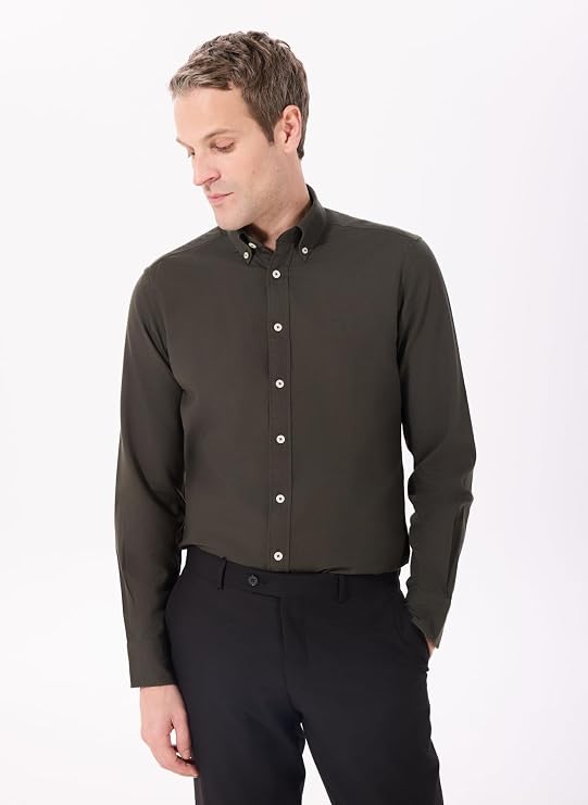 Hackett Slim Fit Gömlek Yaka Koyu Kahve Gömlek, 5003242224