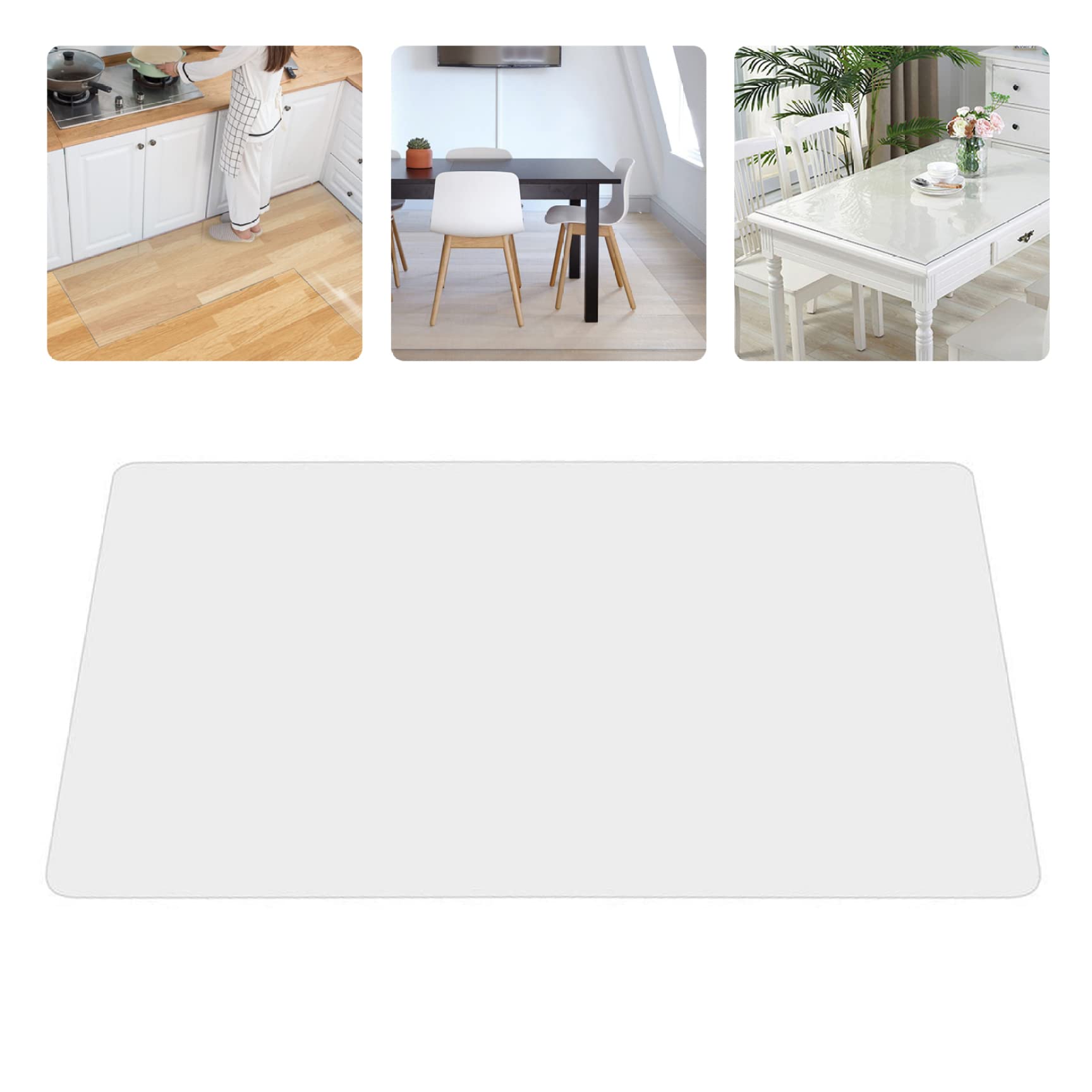 Tapis de chaise pour le bureau à domicile transparent et antidérapant