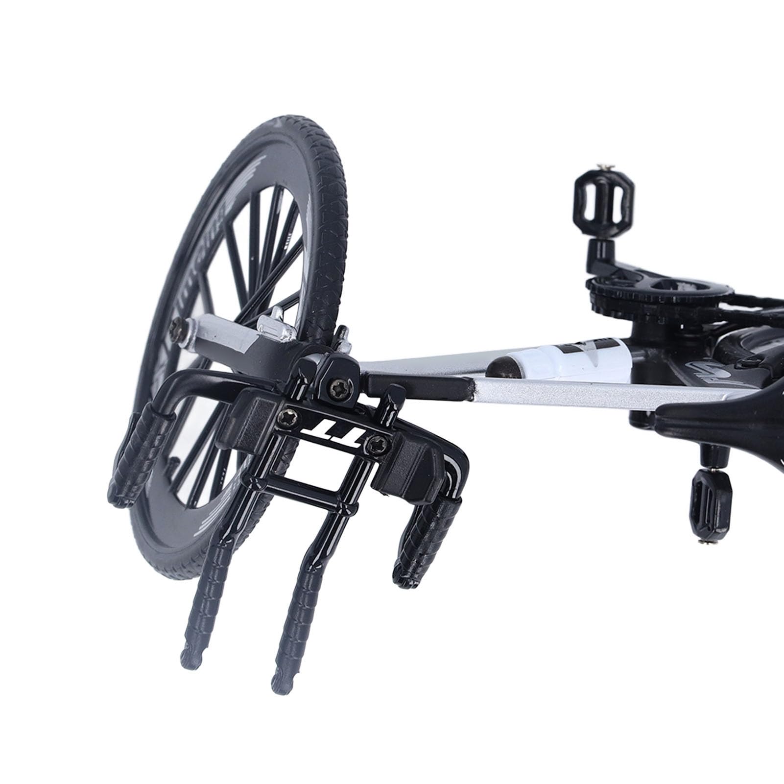 Keenso Mini Bicicleta de Carretera, Modelo de Bicicleta de Metal, Decoracin de Escritorio, Manualidades para Amantes del Ciclismo (en y Negro