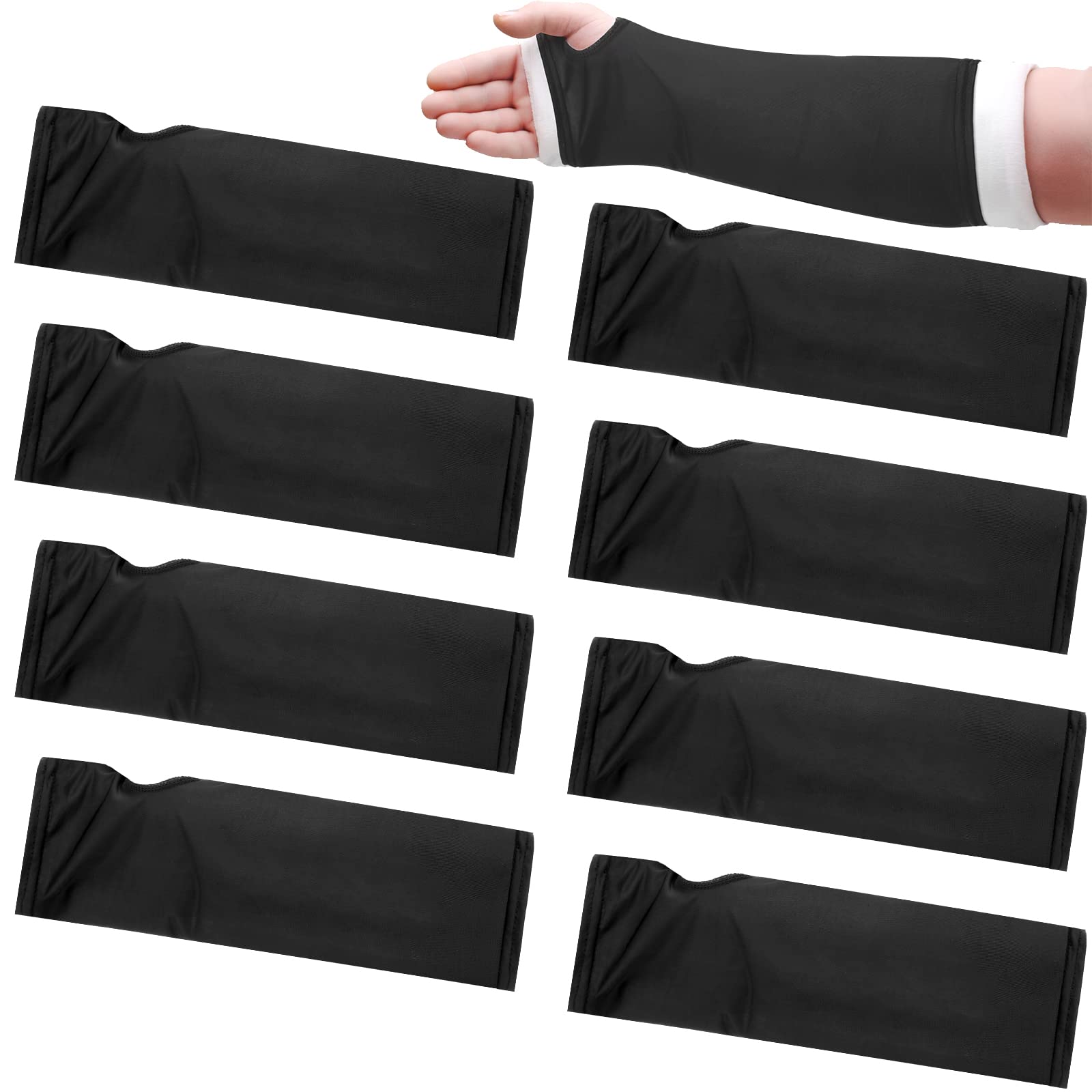 Boao 8 Pcs Arm Cast Cover Protector Short Arm Sling Sleeve Cast Decorations Removable Washable Wrist Elbow Protection Cover(Classic,Black)