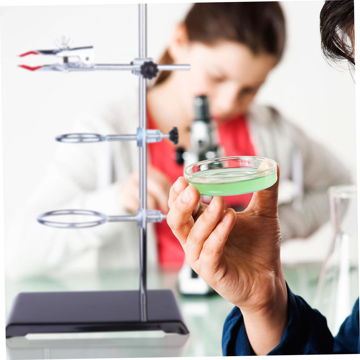 Homoyoyo Support Métallique de Laboratoire Matériel pour Chimie et Physique Pince pour Flacons et Entonnoirs Instrument de Support Stable pour Expériences