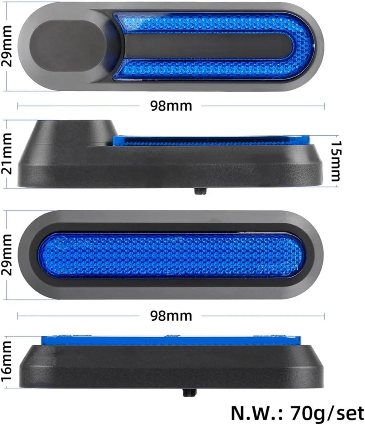 Wheel Cover Hub Cap Protective Shells Reflective Stickers,Compatible for Xiaomi 1S Pro 2 M365 Mi3 Pro Electric Scooter Accessories