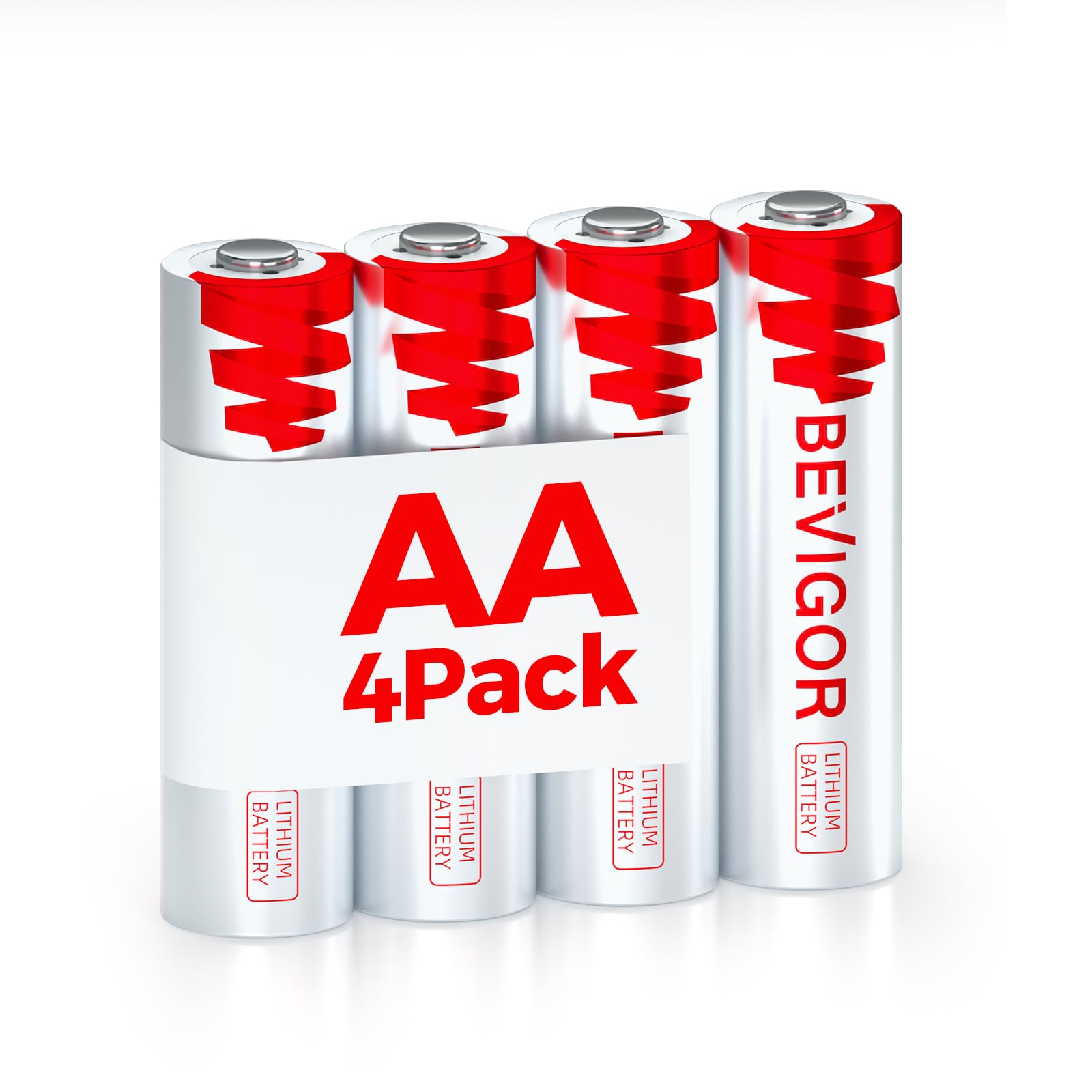 BEVIGOR AA Lithium Batteries Pack of 4, Double A Battery, 3000mAh 1.5V High Capacity AA Batteries [ Disposable Battery ]