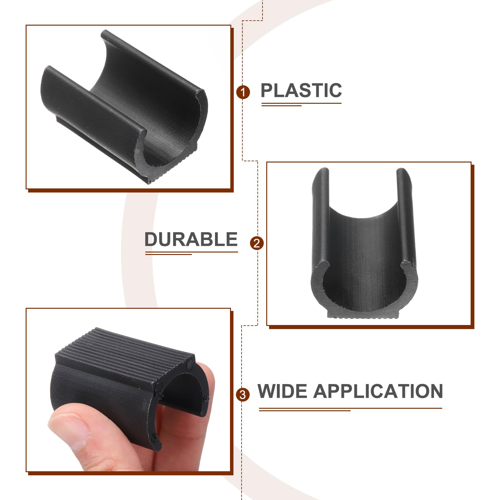 uxcell 20 Pcs Chair Foot O Shaped Floor Glides, 40mm Plastic Chair Leg Caps, Non-Slip Chair Foot Pads for Chair Leg Black - Image 4
