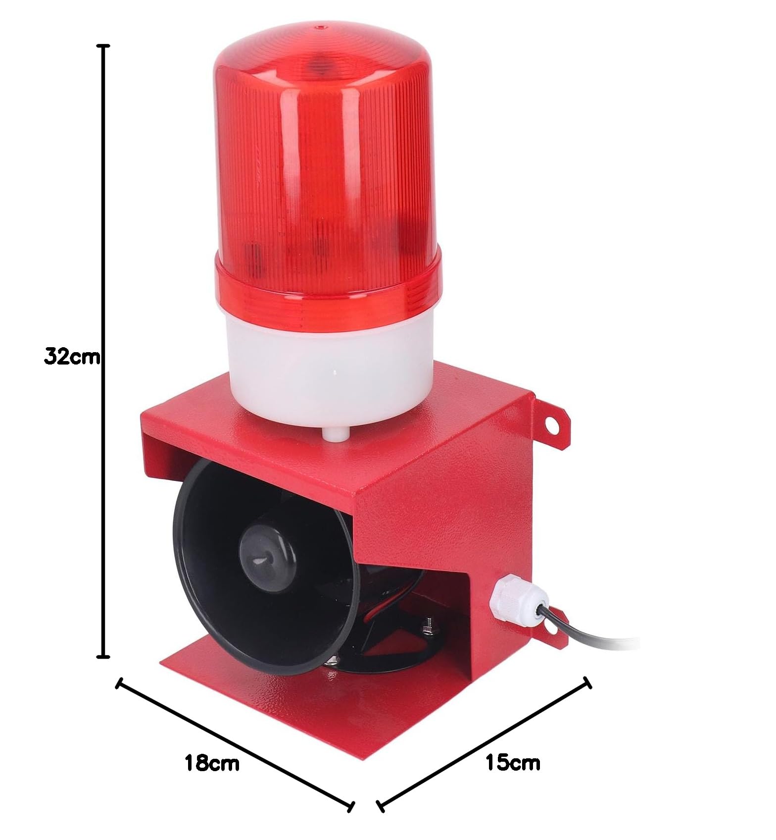 Sirena Industrial Alarma Estroboscópica de Sirena para Exteriores, 35 W, 115 DB, Luz de Sonido, Bocina de Alarma, Luz de Advertencia Estroboscópica de Emergencia Impermeable,