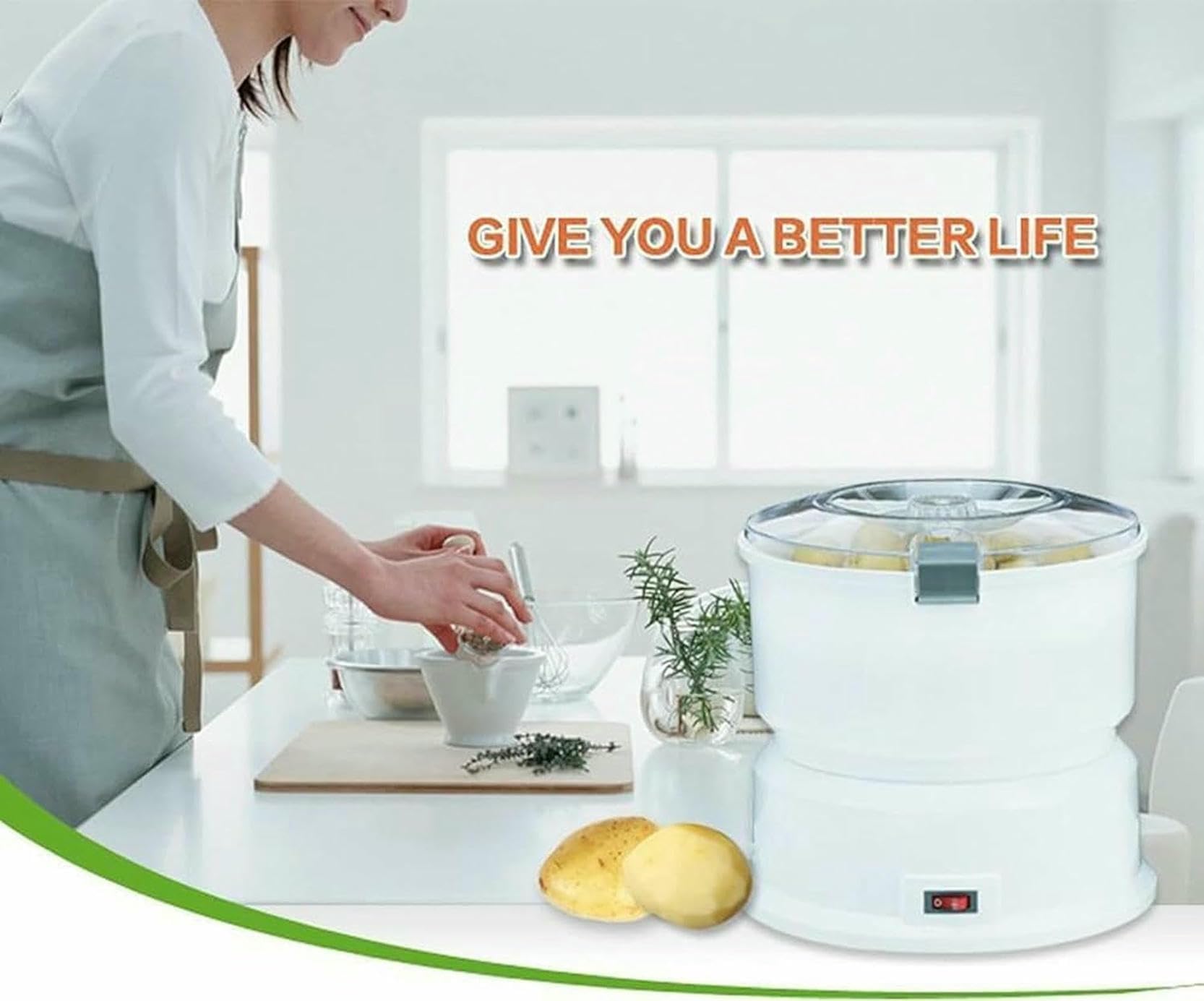 Máquina peladora de patatas, Pelador de patatas eléctrico 85 W, automático, acero inoxidable, for cocina