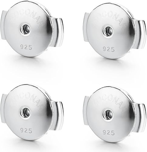 Parte trasera de aretes con bloqueo para tachuelas, respaldos de aretes de plata de ley hipoalergénicos y seguros, reemplazos para aretes con poste