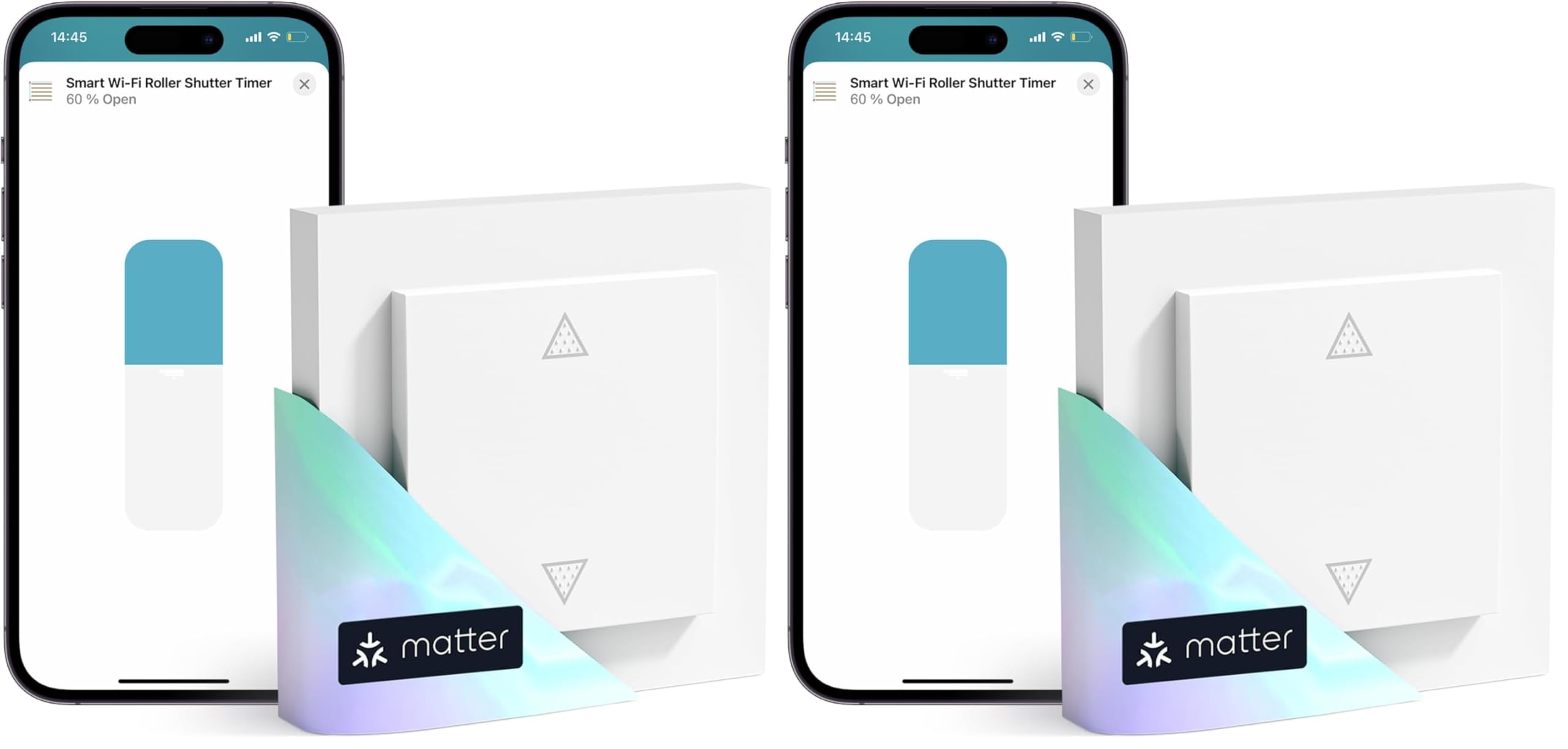 Meross Matter Interruttore WiFi Tapparelle Compatibile con Apple HomeKit Siri, Alexa, Google Assistant e SmartThings, Interruttore WiFi Smart Tapparelle(è Necessario Il Filo Neutro) (Confezione da 2)