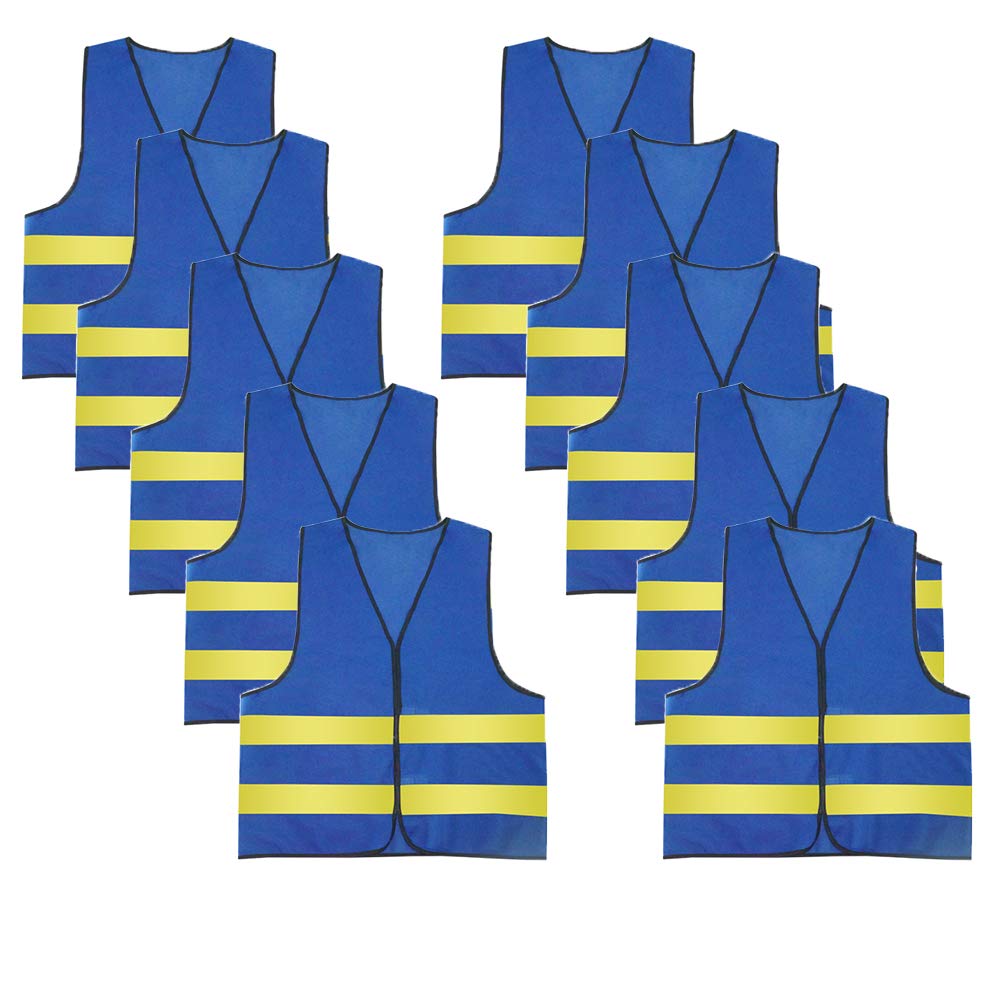Gilets Réfléchissants Enfants AIEOE - 5/10/15/20 Pack - Maille Polyester - Haute Visibilité Nuit - Pour Vélo, Jogging, Sécurité