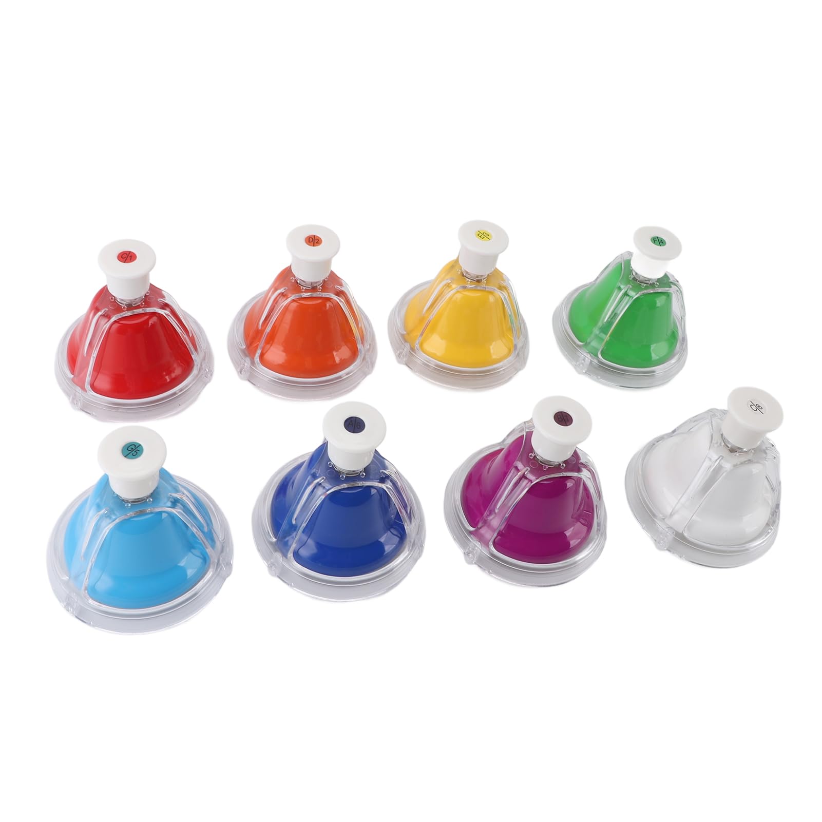 8 Campanelli da Scrivania in Metallo Colorato per L'apprendimento della Musica per Principianti, Strumenti in ABS Durevoli