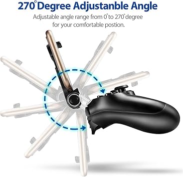 Game Controller Holder, Joso Angle View Adjustable Android Smartphone Mount Bracket Storage Holder for Sony PS4 Dualshock 4 Controller Gamepad with OTG Data Cable