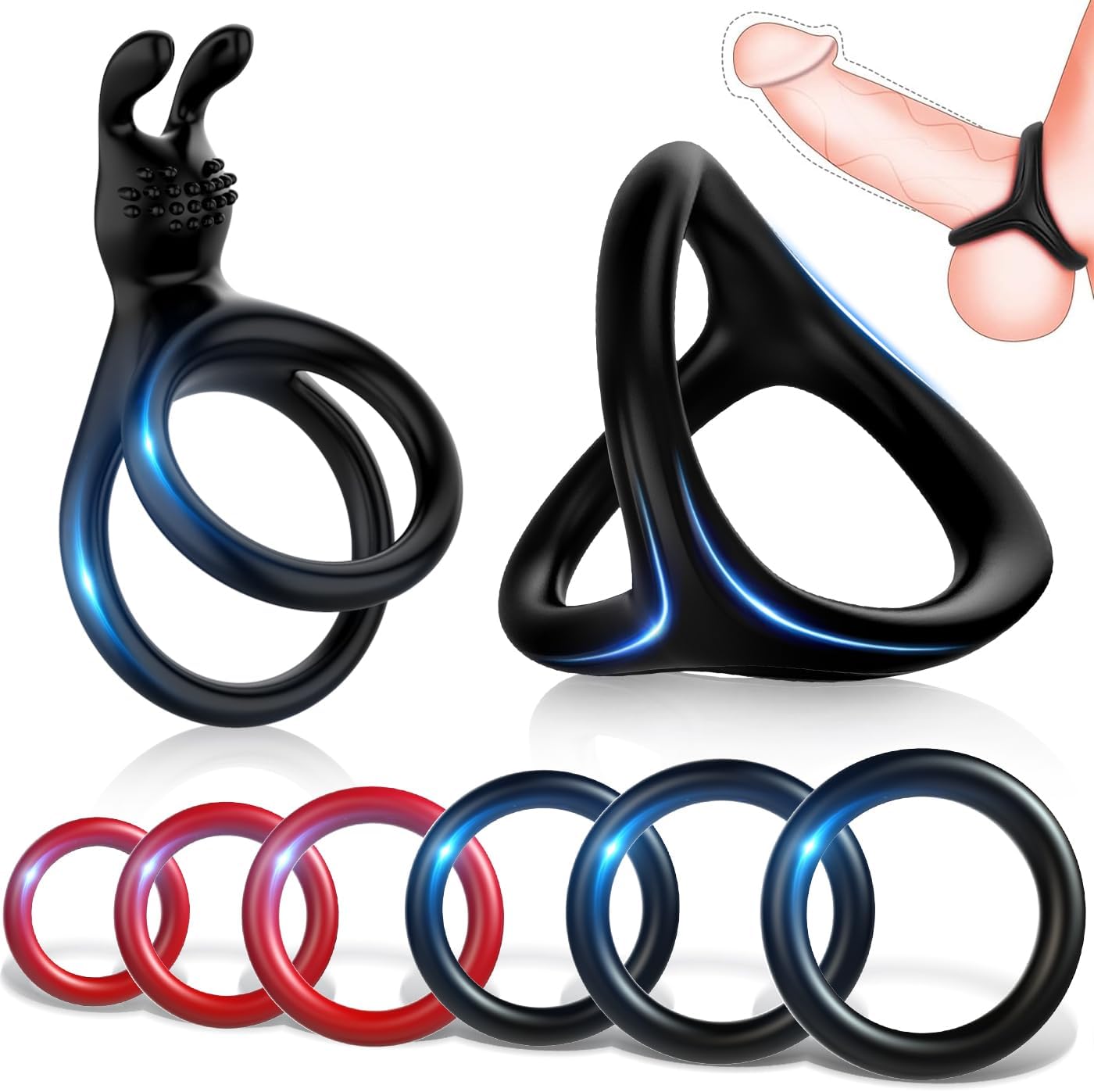 Set de anillos estranguladores en diversas formas y tamaños Mecofy por sólo 9,99€