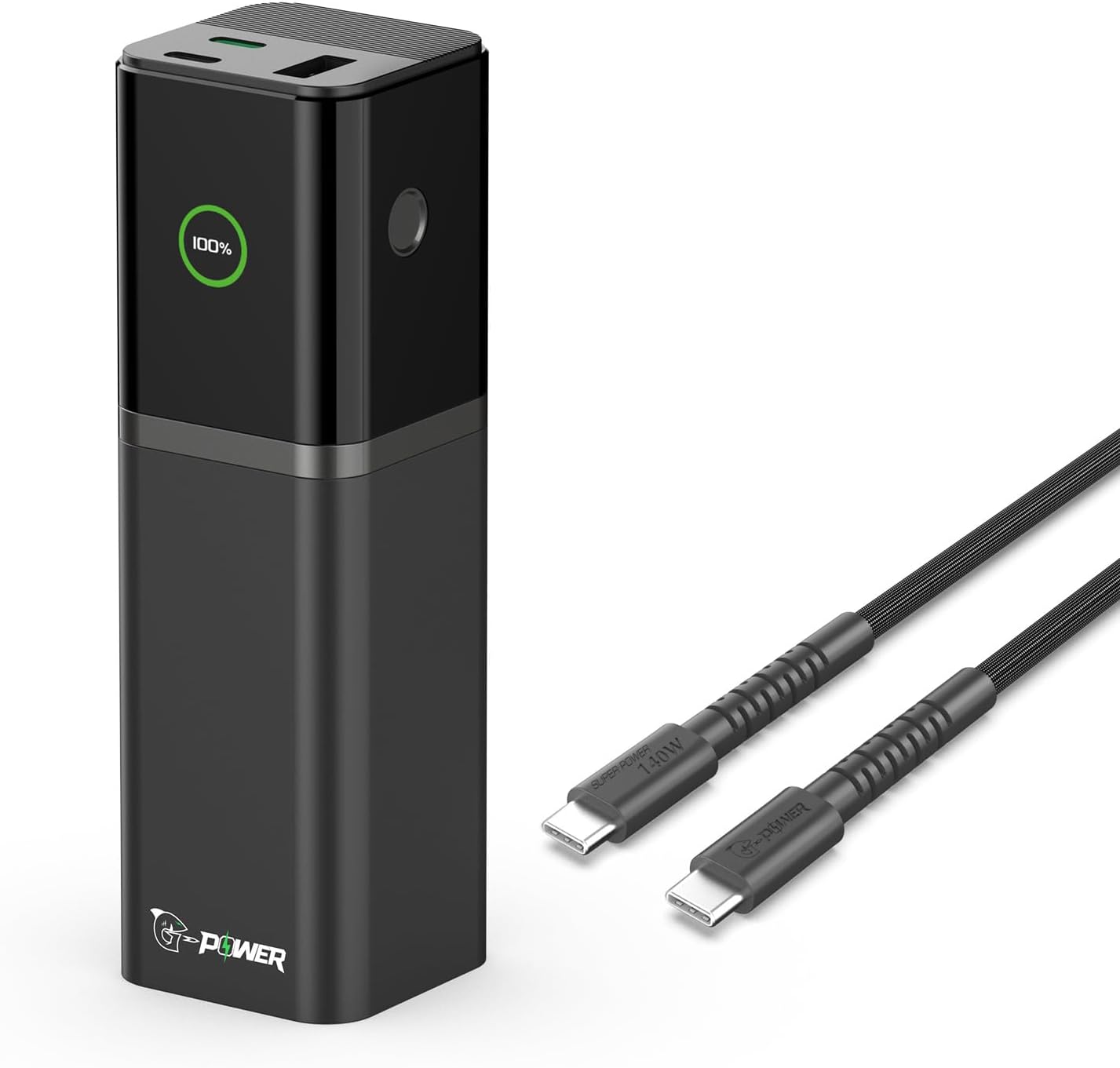 GT19 Ultra Power Bank,19-Minute Full Recharge,140W USB C Fast Charging, 3-Port 175W Total Output Laptop Portable Charger with Smart TFT Display for MacBook ProPro/Air,iPhone 16/15/14 Series etc