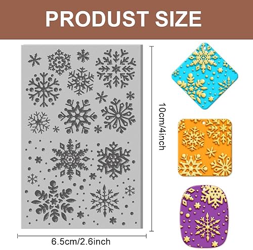 Miniatura 2 de CHGCRAFT Hojas de textura de arcilla polimérica de invierno, alfombrillas de textura de arcilla de goma, herramientas de textura de arcilla