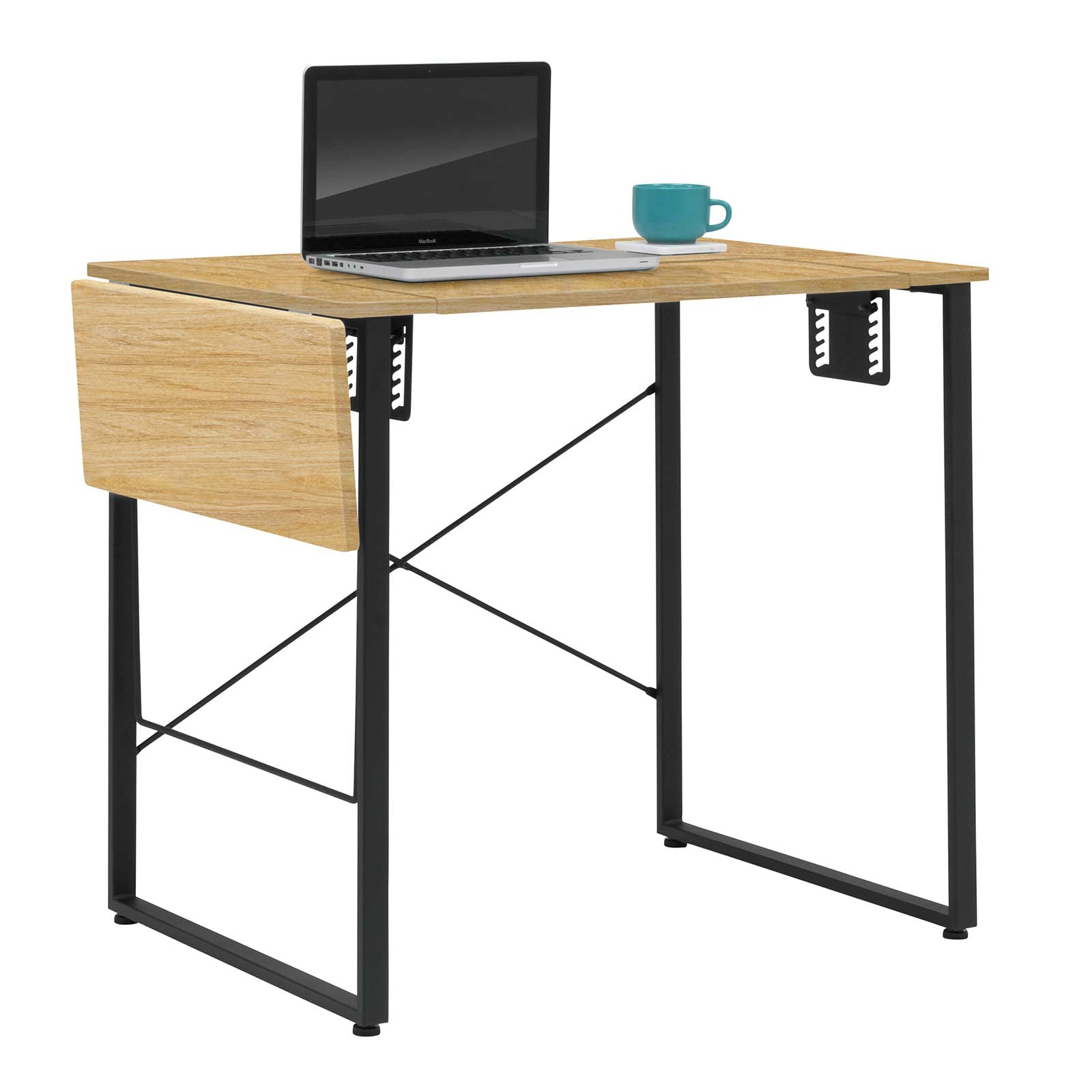 Sewing Online Mesa pequeña para Coser, Tablero de Madera de Fresno con Patas Negras - Mesa para máquina de Coser con Plataforma Ajustable y extensión abatible | Mesa para acolchar/Escritorio para