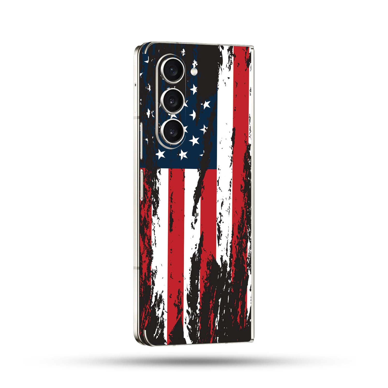 MightySkins Skin Compatible With Samsung Galaxy Z Fold 5 Full Wrap - Tattered Flag | Protective, Durable, and Unique Vinyl Decal wrap cover | Easy To Apply, Remove, and Change Styles | Made in the USA