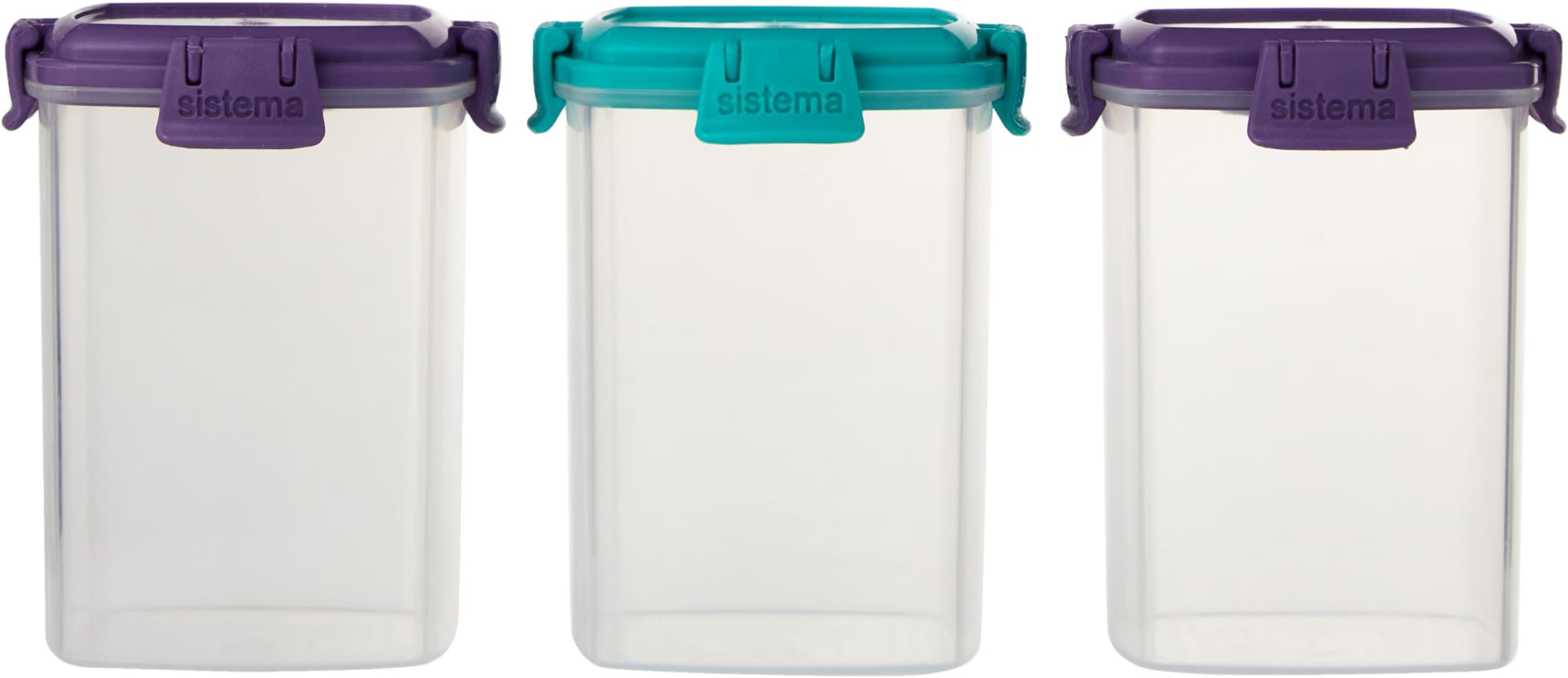 Sistema To Go Collection Medium Knick Knack Snack Container, 4.6 oz./136 mL, Pink/Green/Purple, 3 Count