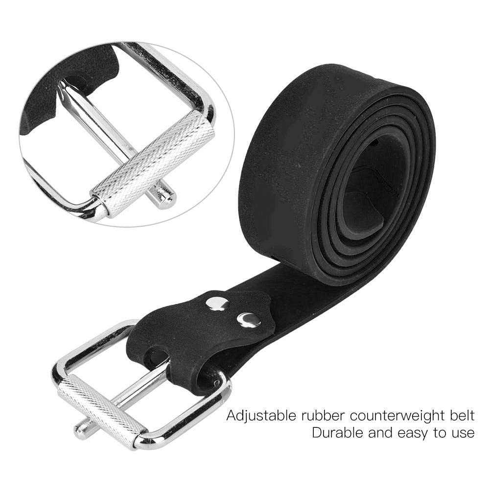 Keenso 1,46 mètres de Ceinture de contrepoids de plongée, Sangle de Taille réglable en Caoutchouc léger pour la plongée en apnée