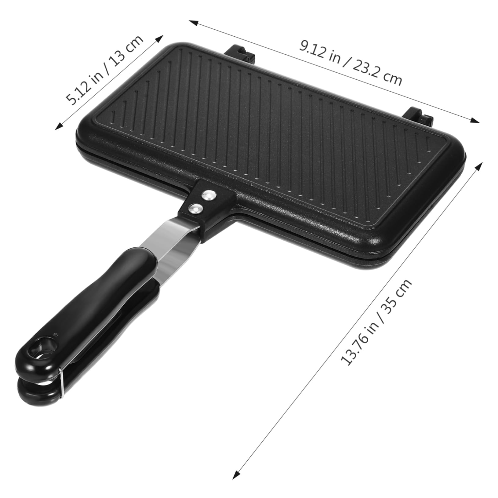 Cabilock Non-stick Double Sided Sandwich Maker Pan Versatile Kitchen Tool for Toast Fried Eggs Sandwiches Detachable Design for Easy Storage Cooking for