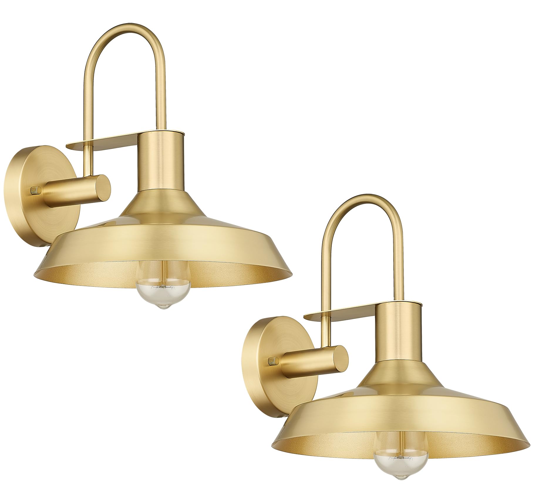 Darkaway Gooseneck Barn Light, 12 Inch Metal Dome Shade Farmhouse Wall