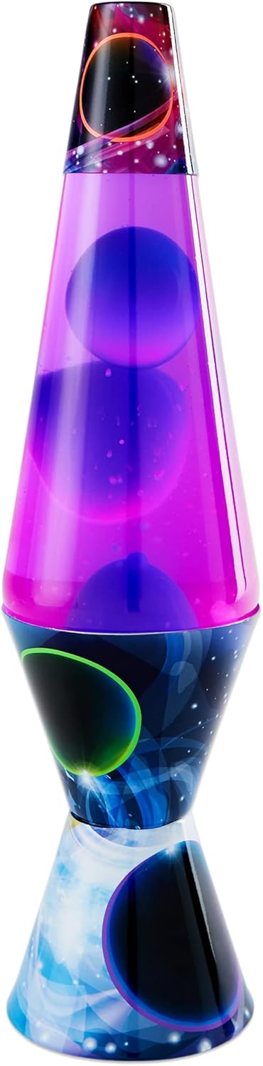 Spencer Gifts Lava® Lamp - 14.5" Lost Planet - The Original Motion Lamp - Blue Wax and Purple Liquid with Printed Base Exclusive