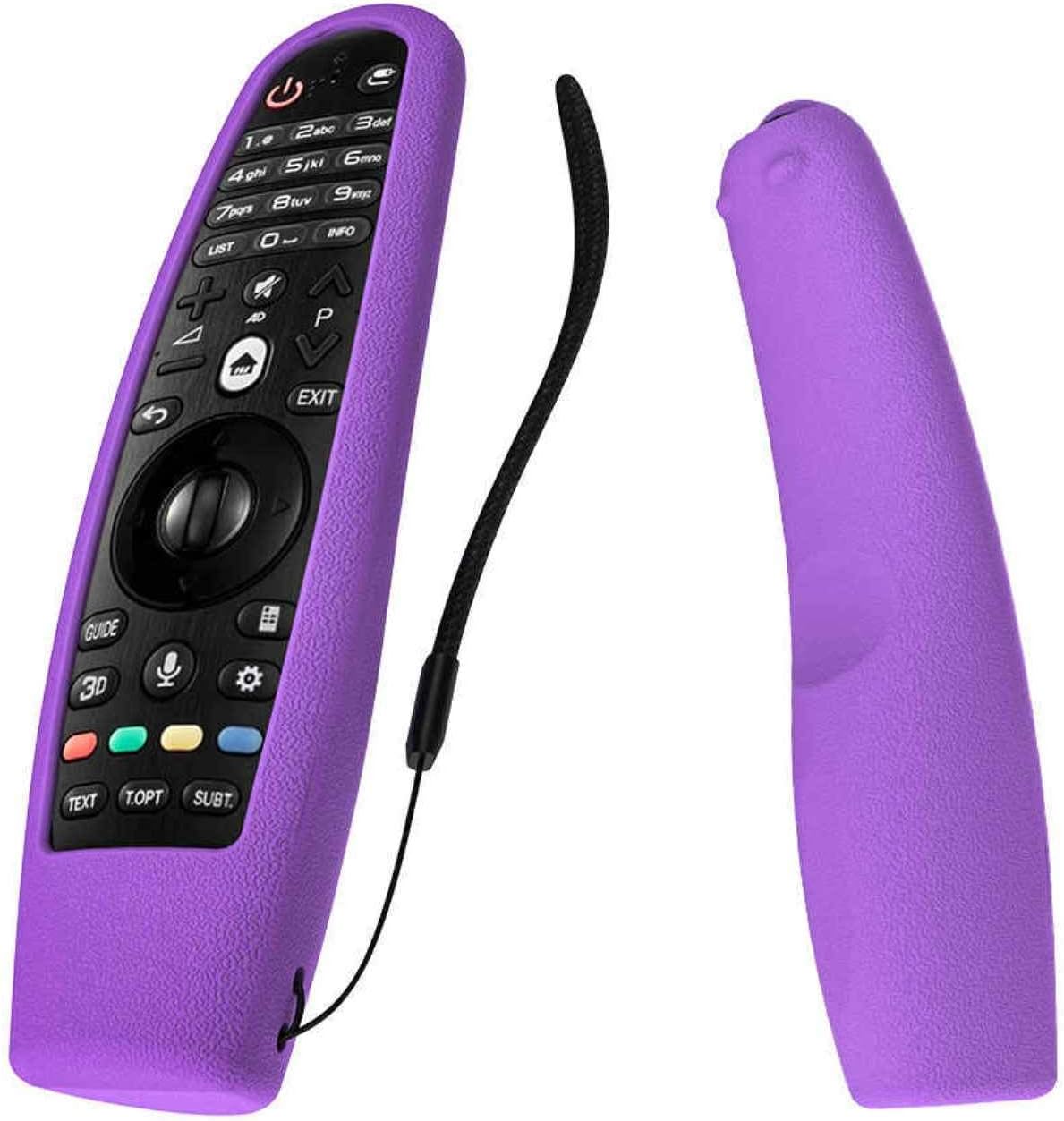 SIKAI Silicone Remote Case for LG AN-MR19BA AN-MR600 Magic Remote Cover Shockproof Washable Remote Holder for LG Smart TV Magic Remote Skin with Lanyard Anti-Slip Remote Case (Purple)