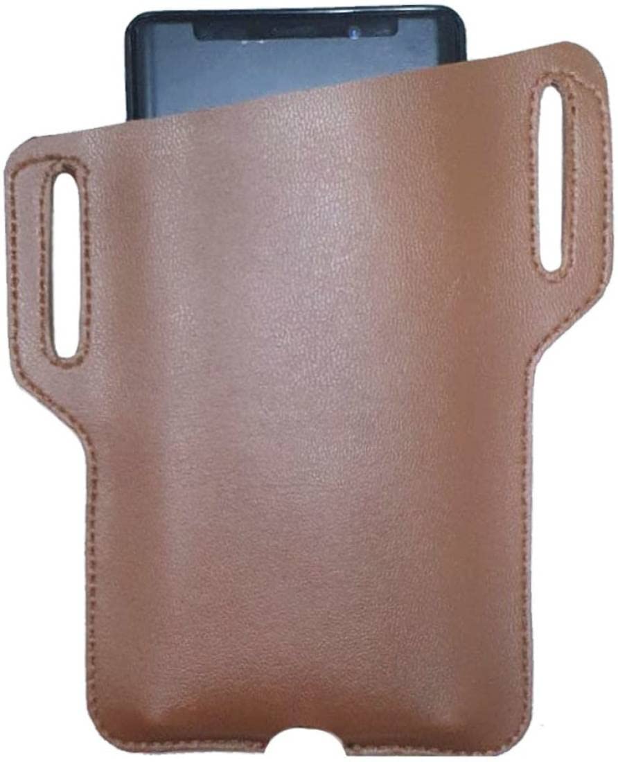 Generic Cell Phone Holster Universal Case Waist Bag Mobile Phone Holder Vertical Waist Pack for 5.5 inch Mobile - Camel