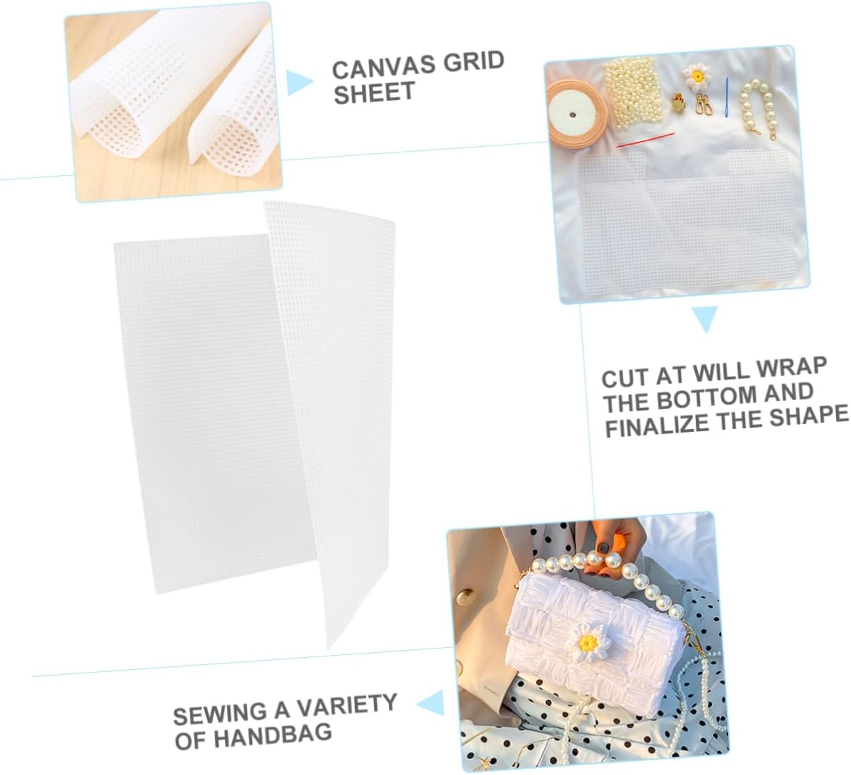3pcs Mesh Plastic Canvas Sheets for Craft Embroidery Plastic Mesh for Crochet DIY Coaster
