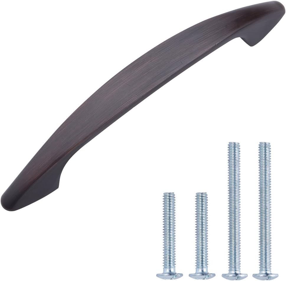Amazon Basics Modern Arch Cabinet Handle, 4-inch Length (3-inch Hole Center), Oil Rubbed Bronze, 10-Pack